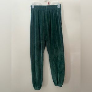 PINK Velvet Green Tracksuit Joggers XS